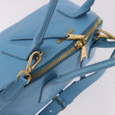 Miu Miu Hand Bag Leather 2way Light Blue Gold Auth ka4918M-6