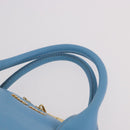 Miu Miu Hand Bag Leather 2way Light Blue Gold Auth ka4918M-8