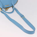 Miu Miu Hand Bag Leather 2way Light Blue Gold Auth ka4918M-9