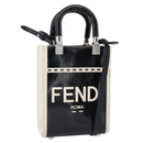 FENDI Hand Bag Patent leather 2way Black Silver Auth ka4919M-1