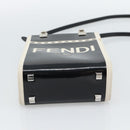 FENDI Hand Bag Patent leather 2way Black Silver Auth ka4919M-5