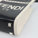 FENDI Hand Bag Patent leather 2way Black Silver Auth ka4919M-16