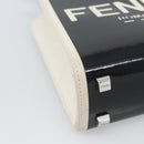 FENDI Hand Bag Patent leather 2way Black Silver Auth ka4919M-17