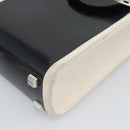 FENDI Hand Bag Patent leather 2way Black Silver Auth ka4919M-18