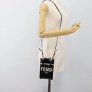 FENDI Hand Bag Patent leather 2way Black Silver Auth ka4919M-23