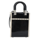 FENDI Hand Bag Patent leather 2way Black Silver Auth ka4919M-2