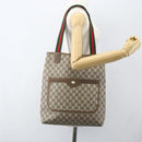 GUCCI GG Supreme Web Sherry Line Tote Bag PVC Beige Red 39 02 003 Auth ka492-21