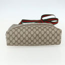 GUCCI GG Supreme Web Sherry Line Tote Bag PVC Beige Red 39 02 003 Auth ka492-9