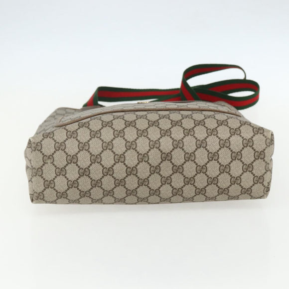 GUCCI GG Supreme Web Sherry Line Tote Bag PVC Beige Red 39 02 003 Auth ka492