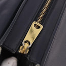 CELINE Trapeze Hand Bag Leather 2way Blue Gold Auth ka4923V-23