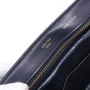 CELINE Trapeze Hand Bag Leather 2way Blue Gold Auth ka4923V-24