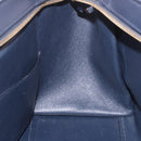 CELINE Trapeze Hand Bag Leather 2way Blue Gold Auth ka4923V-25