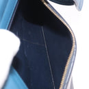 CELINE Trapeze Hand Bag Leather 2way Blue Gold Auth ka4923V-28