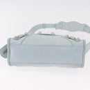 BALENCIAGA Mini City Hand Bag Leather 2way Light Blue Silver 309544 Auth ka4924A-11
