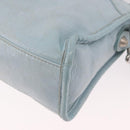 BALENCIAGA Mini City Hand Bag Leather 2way Light Blue Silver 309544 Auth ka4924A-15
