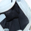 BALENCIAGA Mini City Hand Bag Leather 2way Light Blue Silver 309544 Auth ka4924A-19