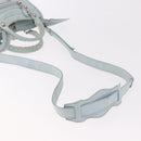 BALENCIAGA Mini City Hand Bag Leather 2way Light Blue Silver 309544 Auth ka4924A-9