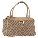 GUCCI GG Canvas Abbey Hand Bag Beige Gold 189831 Auth ka4927-1