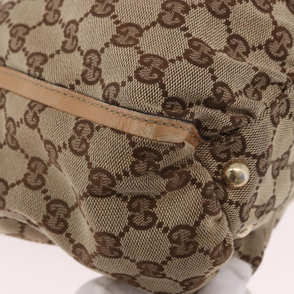 GUCCI GG Canvas Abbey Hand Bag Beige Gold 189831 Auth ka4927