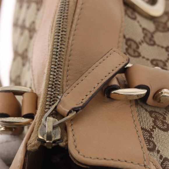 GUCCI GG Canvas Abbey Hand Bag Beige Gold 189831 Auth ka4927