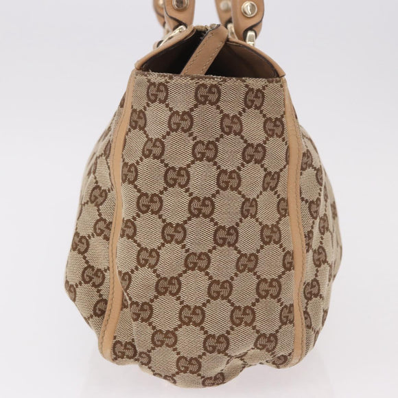 GUCCI GG Canvas Abbey Hand Bag Beige Gold 189831 Auth ka4927