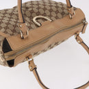 GUCCI GG Canvas Abbey Hand Bag Beige Gold 189831 Auth ka4927-6