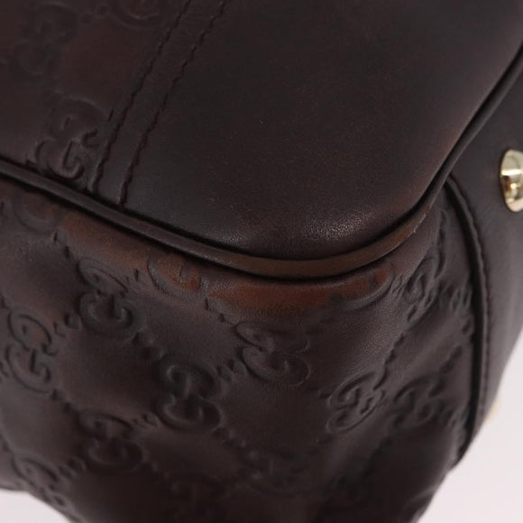 GUCCI GG Canvas Guccissima Princess Bag Leather Brown Gold 163805 Auth ka4928A