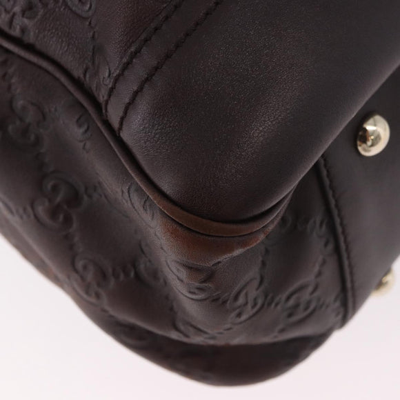 GUCCI GG Canvas Guccissima Princess Bag Leather Brown Gold 163805 Auth ka4928A
