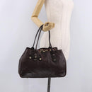 GUCCI GG Canvas Guccissima Princess Bag Leather Brown Gold 163805 Auth ka4928A-22