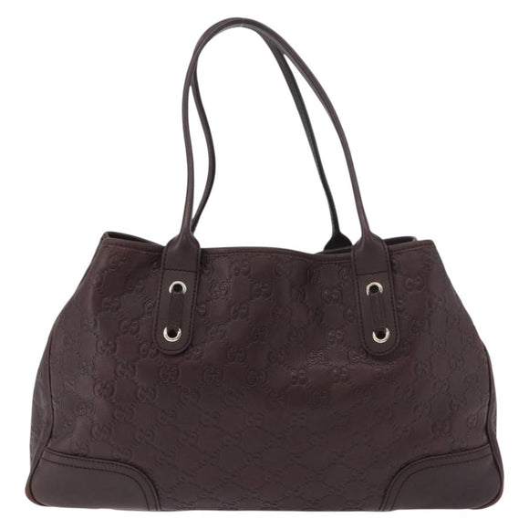 GUCCI GG Canvas Guccissima Princess Bag Leather Brown Gold 163805 Auth ka4928A