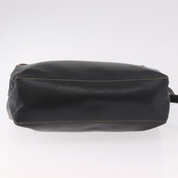 LOEWE Velazquez Hand Bag Leather 2way Black Gold Auth ka4929A