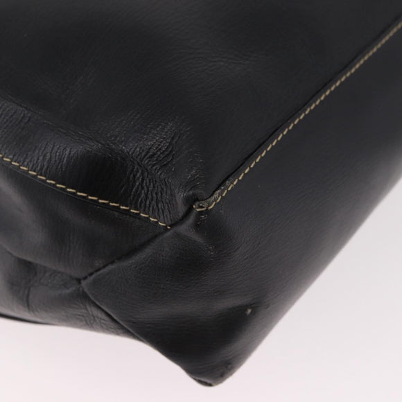 LOEWE Velazquez Hand Bag Leather 2way Black Gold Auth ka4929A