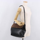 LOEWE Velazquez Hand Bag Leather 2way Black Gold Auth ka4929A-24
