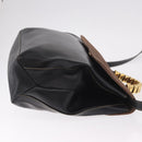 LOEWE Velazquez Hand Bag Leather 2way Black Gold Auth ka4929A-3