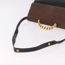 LOEWE Velazquez Hand Bag Leather 2way Black Gold Auth ka4929A-9