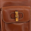 GUCCI Bamboo Backpack Leather Brown Gold 003 2058 0030 Auth ka4930-19