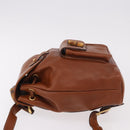 GUCCI Bamboo Backpack Leather Brown Gold 003 2058 0030 Auth ka4930-4