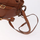GUCCI Bamboo Backpack Leather Brown Gold 003 2058 0030 Auth ka4930-9