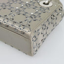 Christian Dior Lady Dior Canage Hand Bag Satin 2way Gray Silver Auth ka4931SAM-17