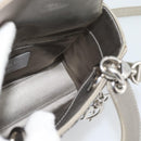 Christian Dior Lady Dior Canage Hand Bag Satin 2way Gray Silver Auth ka4931SAM-21