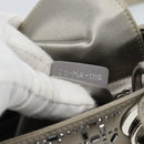 Christian Dior Lady Dior Canage Hand Bag Satin 2way Gray Silver Auth ka4931SAM-11