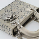 Christian Dior Lady Dior Canage Hand Bag Satin 2way Gray Silver Auth ka4931SAM-6