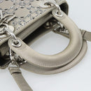 Christian Dior Lady Dior Canage Hand Bag Satin 2way Gray Silver Auth ka4931SAM-7