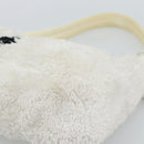 PRADA Hand Pouch Hand Bag Pile White Silver Auth ka4933V-14