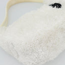 PRADA Hand Pouch Hand Bag Pile White Silver Auth ka4933V-15