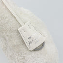 PRADA Hand Pouch Hand Bag Pile White Silver Auth ka4933V-9