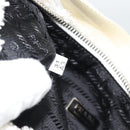 PRADA Hand Pouch Hand Bag Pile White Silver Auth ka4933V-11