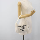 PRADA Hand Pouch Hand Bag Pile White Silver Auth ka4933V-22