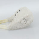 PRADA Hand Pouch Hand Bag Pile White Silver Auth ka4933V-3