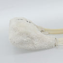 PRADA Hand Pouch Hand Bag Pile White Silver Auth ka4933V-4